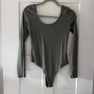 Forever 21 Sage Green Long Sleeve Bodysuit